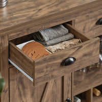 Credenza Buffet Con 3 Vani A Giorno Isola Cucina Tavolo Bar Stile Industriale Vintage 110x55x95 Cm SVW20-N SoBuy