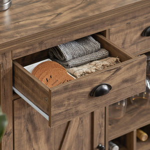 Credenza Buffet Con 3 Vani A Giorno Isola Cucina Tavolo Bar Stile Industriale Vintage 110x55x95 Cm SVW20-N SoBuy