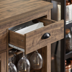 Credenza Buffet Con 3 Vani A Giorno Isola Cucina Tavolo Bar Stile Industriale Vintage 110x55x95 Cm SVW20-N SoBuy