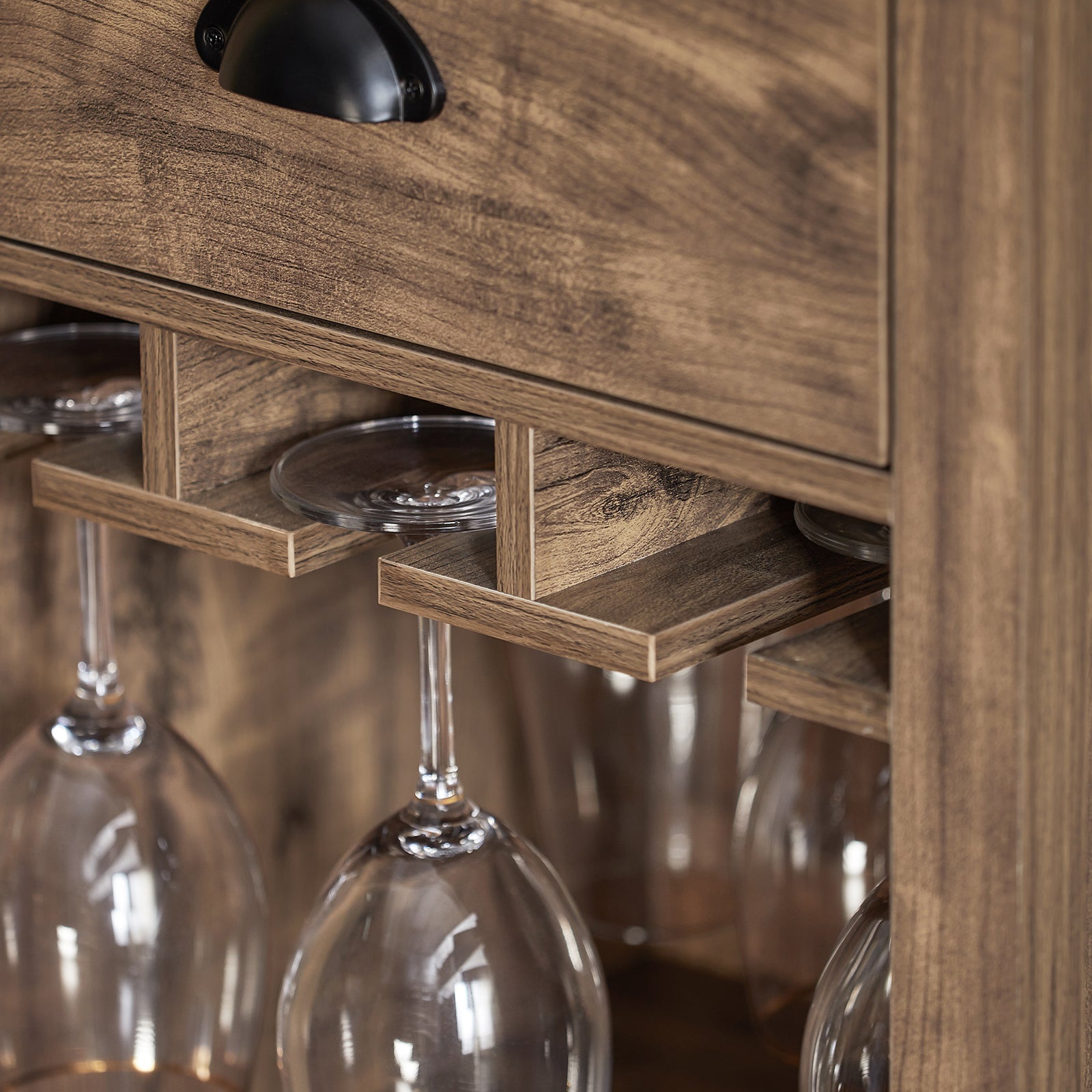 Credenza Buffet Con 3 Vani A Giorno Isola Cucina Tavolo Bar Stile Industriale Vintage 110x55x95 Cm SVW20-N SoBuy