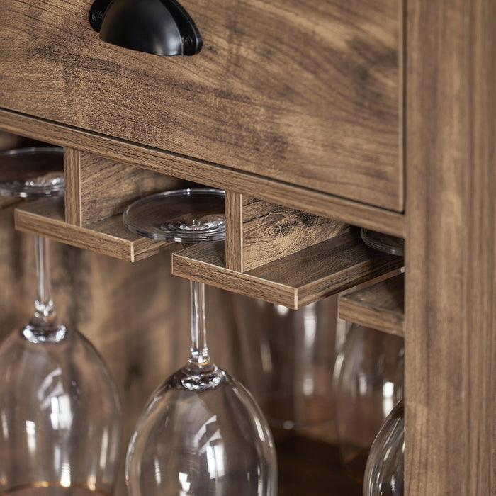 Credenza Buffet Con 3 Vani A Giorno Isola Cucina Tavolo Bar Stile Industriale Vintage 110x55x95 Cm SVW20-N SoBuy