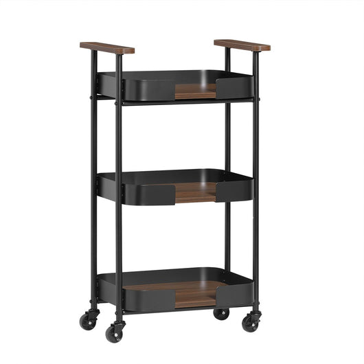 SoBuy Carrellino salvaspazio Carrello da portata a 3 ripiani Tavolino da divano Portata fino a 30 kg 50x32x86cm SVW23-SCH