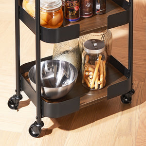 SoBuy Carrellino salvaspazio Carrello da portata a 3 ripiani Tavolino da divano Portata fino a 30 kg 50x32x86cm SVW23-SCH