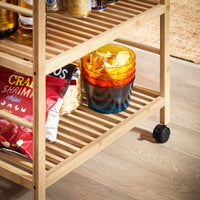 SoBuy Carrello da cucina con route Mobile angolare cucina 65x35x80 cm in bambù carbonizzato SVW24-N