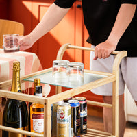 SoBuy Carrello da cucina con route Mobile angolare cucina 65x35x80 cm in bambù carbonizzato SVW24-N