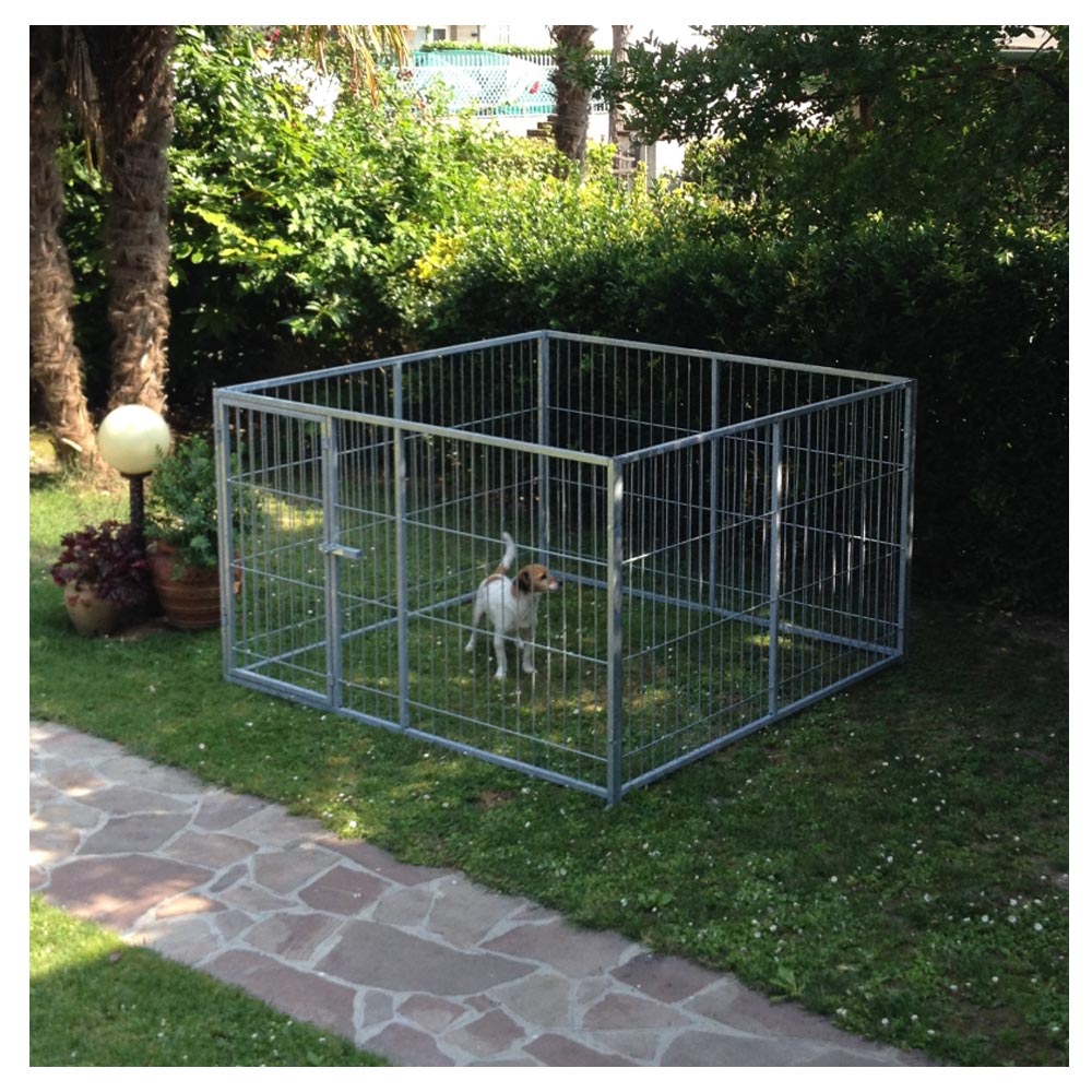 Box recinto per cuccioli in rete con zincatura a caldo dimensioni 200x200xh120 cm