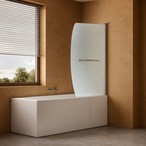 Parete sopra vasca anta singola vetro temperato 140x90cm orientabile 180 gradi *** tipo di cristallo stampato, confez...