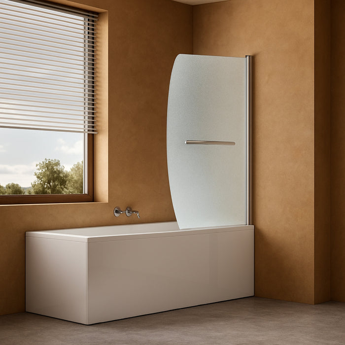 Parete sopra vasca anta singola vetro temperato 140x90cm orientabile 180 gradi *** tipo di cristallo stampato, confez...