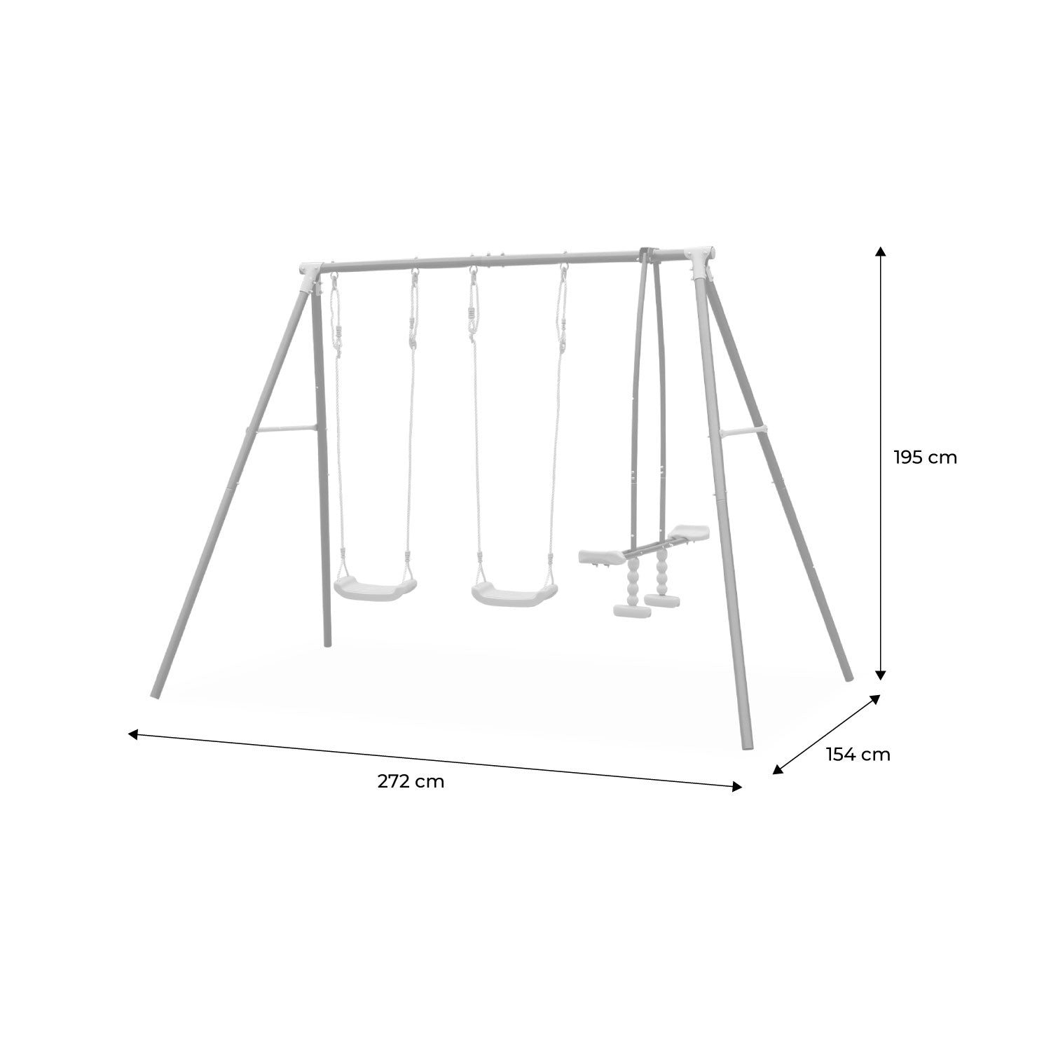 Altalena da giardino a 4 posti, verde