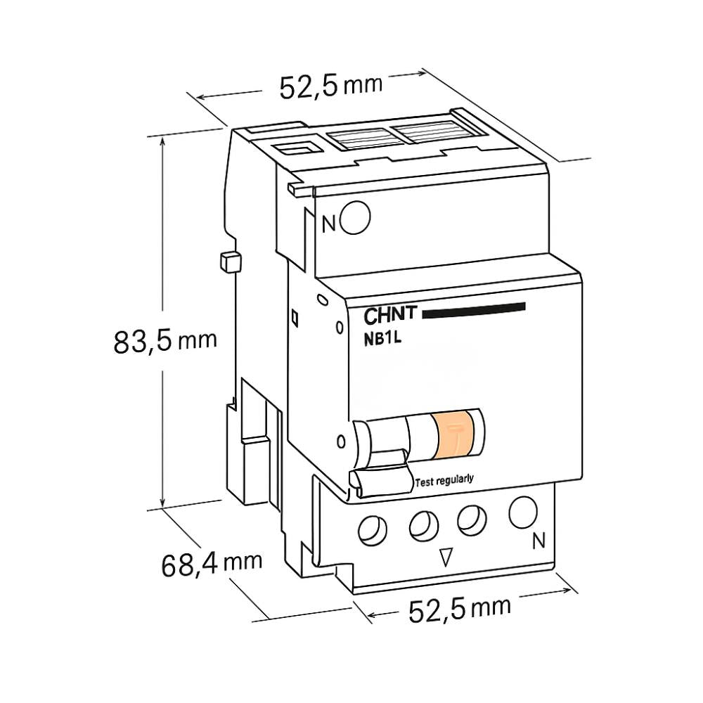 Blocco differenziale accoppiabile chint nb1l-40 3p 40a 30 ma tipo a