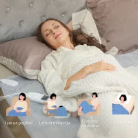 Coperta Elettrica 160x140 cm con 5 Livelli di Calore e 2 Telecomandi, in Pile e Poliestere Grigio