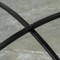 Tavolino da Giardino Piccolo in Metallo e Ceramica, Tavolino con Mosaico da Esterno per Terrazzo o Balcone, Ф60x71cm, Grigio Nero