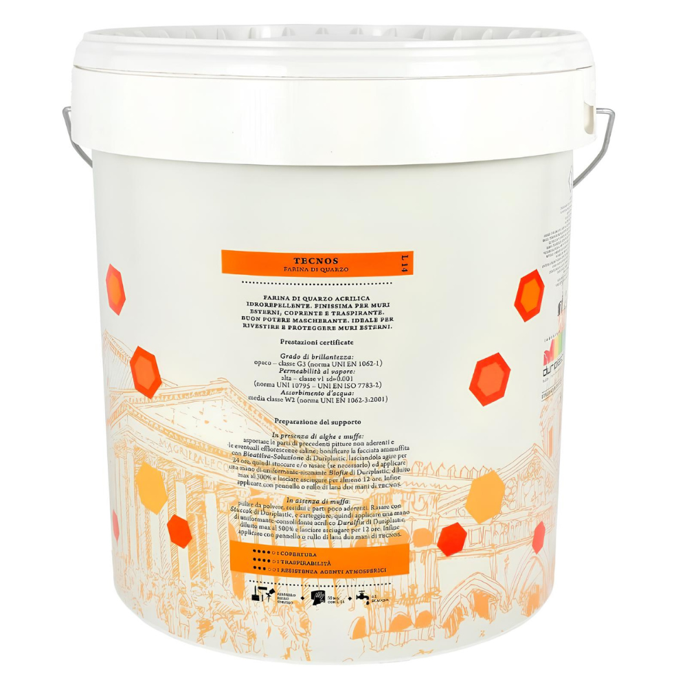 Farina di quarzo acrilica idrorepellente per muri esterni *** formato 4 lt, confezione 1