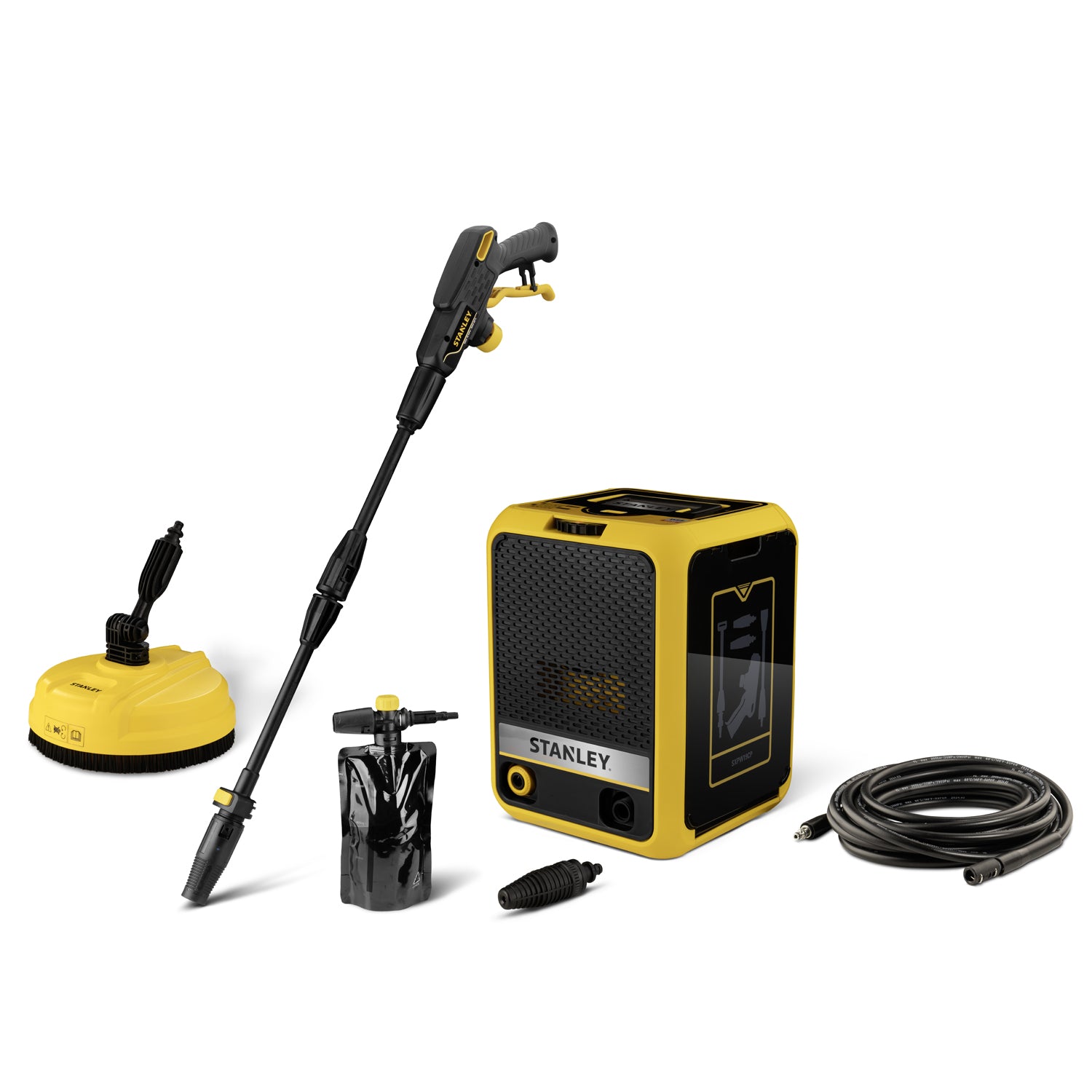 Stanley Idropulitrice SXPW19CP, Compatta, ad Alta Pressione, per Auto ed Esterni Casa, con Lavapavimenti, Pressione max. 150 bar, Portata max. 460 l/h, Potenza Assorbita 1900 W