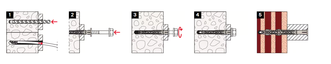SXRL 10X80 FUS - FISCHER - TASSELLO PROLUNGATO IN NYLON CON MARCATURA CE CON VITE PREMONTATA T.E. FLANGIATA IMPRONTA TORX