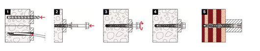SXRL 10X80 FUS - FISCHER - TASSELLO PROLUNGATO IN NYLON CON MARCATURA CE CON VITE PREMONTATA T.E. FLANGIATA IMPRONTA TORX