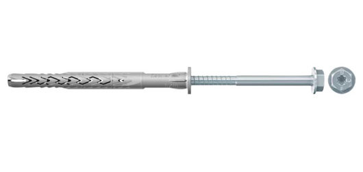 SXRL 10X80 FUS - FISCHER - TASSELLO PROLUNGATO IN NYLON CON MARCATURA CE CON VITE PREMONTATA T.E. FLANGIATA IMPRONTA TORX