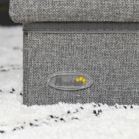 Scala per Cani e Gatti max 5kg a 3 Gradini, in Tessuto Effetto Lino e MDF, 63.5x42.5x40.5 cm, Grigio