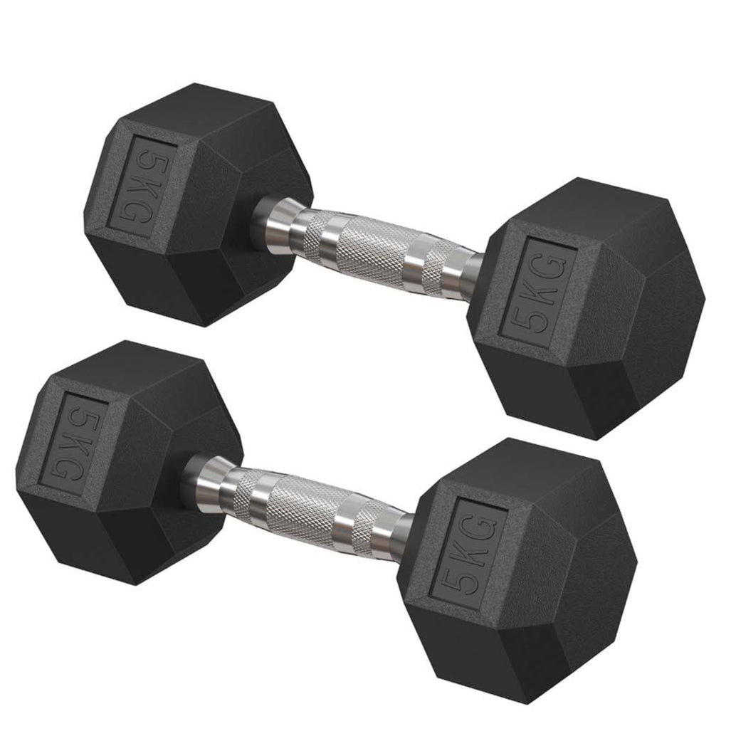 Set di manubri Set di 2 manubri esagonali da 5 kg adatti per l'allenamento di bodybuilding e sollevamento pesi in palestra a casa 12_0005409