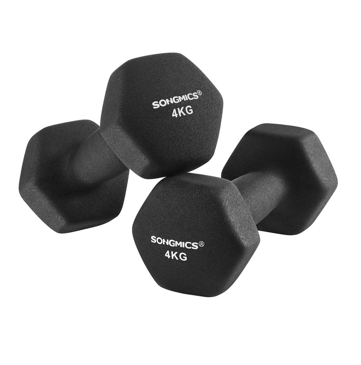Manubri in vinile 2 x 4 kg set da 2 neri sport fitness bodybuilding 12_0002008