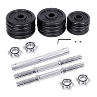 Kit manubri bodybuilding con barra di estensione 30 kg per uomo e donna bodybuilding guadagno di massa sport fitness nero 12_0002026