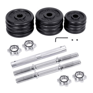 Kit manubri bodybuilding con barra di estensione 30 kg per uomo e donna bodybuilding guadagno di massa sport fitness nero 12_0002026