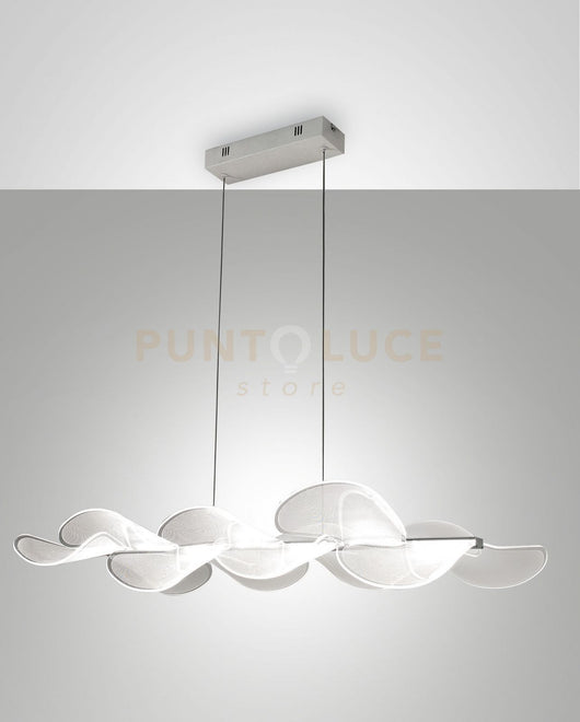 SYLVIE LAMPADARIO A SOSPENSIONE BIANCA L.78X37CM. A LED 3000K - 40W - 5400 lm DIMMERABILE SMART C/ACC.