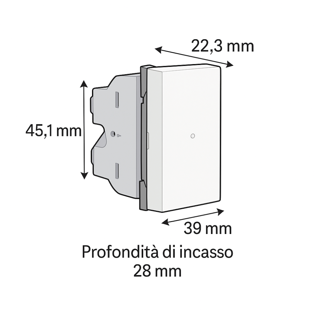 Bticino interruttore assiale 1p 10 ax 250 v illuminabile *** colore bianco, confezione 1