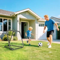 Rete di Rimbalzo da Calcio con Angolazione Regolabile in Metallo, 78x84x65-78 cm