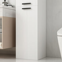 Mobile bagno a colonna con 2 ante, bianco, alto, ripiani moderni, 174 cm