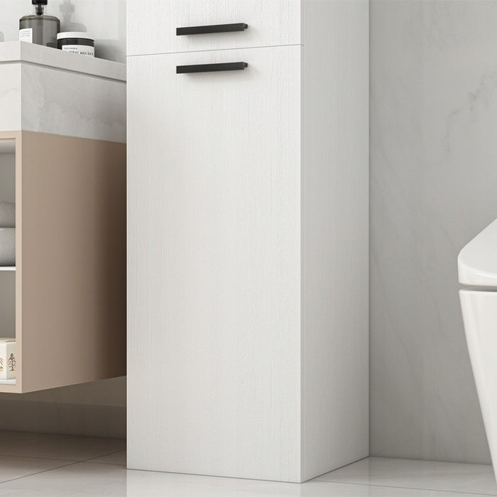 Mobile bagno a colonna con 2 ante, bianco, alto, ripiani moderni, 174 cm