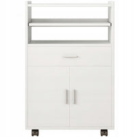 Armadio, carrello da cucina, cassettiera, tavolo, scaffale moderno mobile su ruote bianco