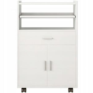 Armadio, carrello da cucina, cassettiera, tavolo, scaffale moderno mobile su ruote bianco