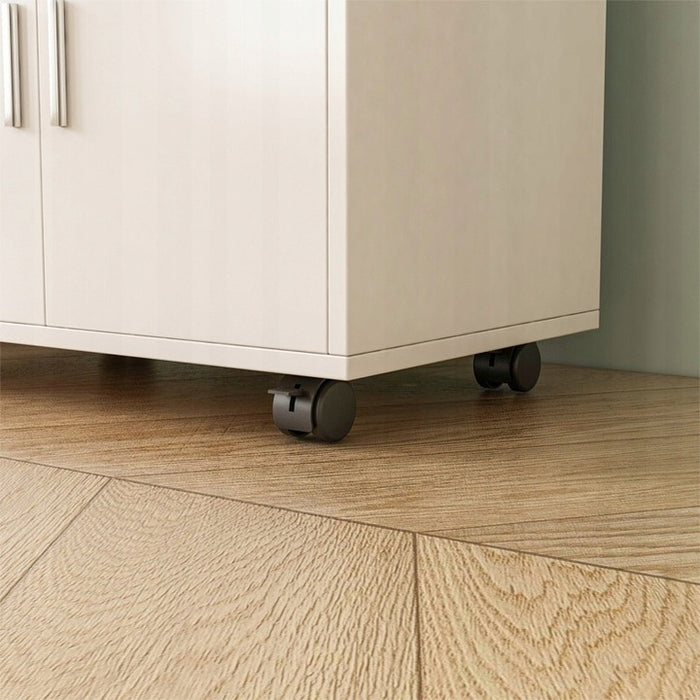 Armadio, carrello da cucina, cassettiera, tavolo, scaffale moderno mobile su ruote bianco