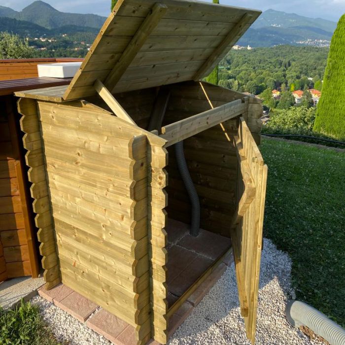 Locale Tecnico In Legno 1,20 X 0,89 X H.1,26 M Per Piscine Fuori Terra