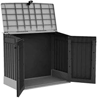 Porta Attrezzi da Giardino Store-It-Out Midi, 880L, Effetto Legno, Nero, 132x71,5x113,5H cm