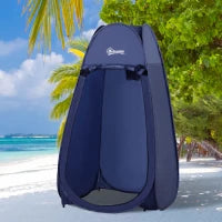 Tenda da Doccia Pop Up Impermeabile in Poliestere e Plastica, 100x100x185 cm, Blu Navy