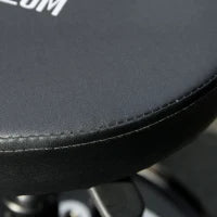 Sgabello da Officina con Ruote e Porta Attrezzi, Altezza Regolabile e Girevole, Ø40x25-48cm, Nero