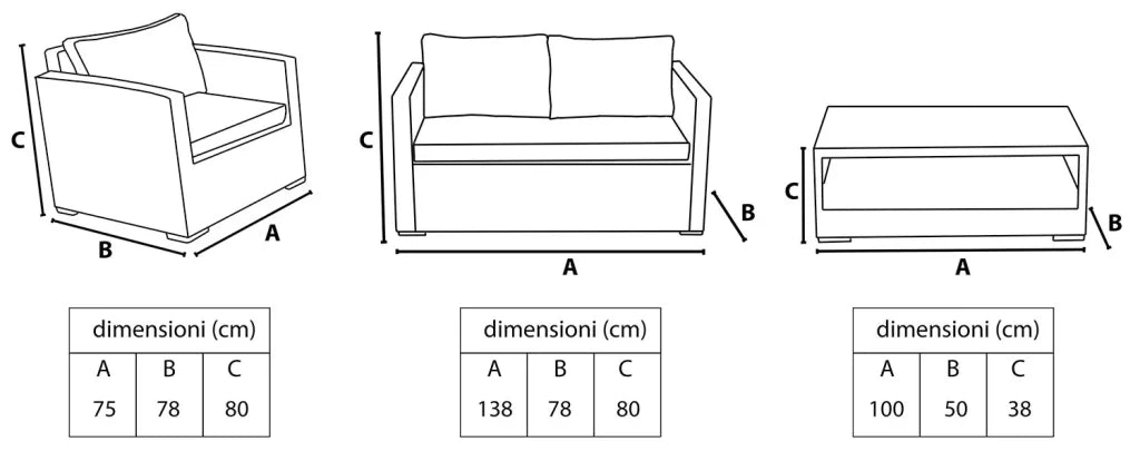 Due Poltrone e Tavolino Kioss  Avorio