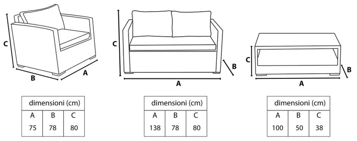 Due Poltrone e Tavolino Kioss - Grigio