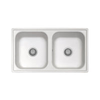 Samet Lavello 86x50 Granitovero862vbip 2 vasche bianco