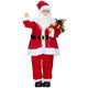 Babbo Natale, alto 120 cm, con comando vocale, luci LED scintillanti e braccia flessibili, Rosso