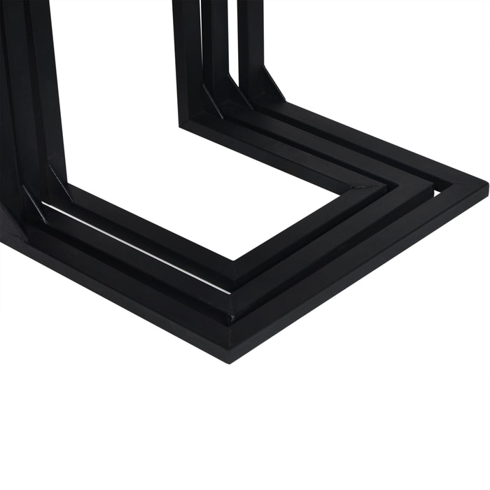 Set di 3 Tavolini Sovrapponibili 'Rørvig' Tavolini Laterali con Piani in Legno di Pino Verniciato [en.casa]