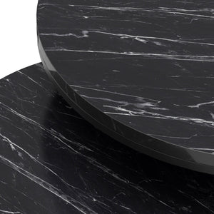 Set di 2 tavolini rotondi impilabili in marmo nero 03_0008370