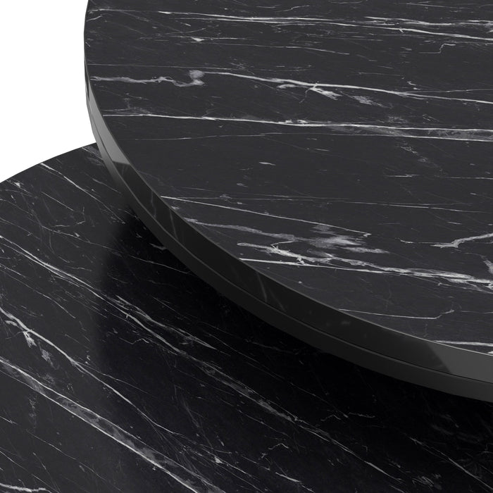 Set di 2 tavolini rotondi impilabili in marmo nero 03_0008370