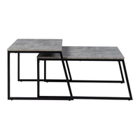 Set Hyllestad 2 Tavolini Sovrapponibili - Effetto Cemento / Nero [en.casa]