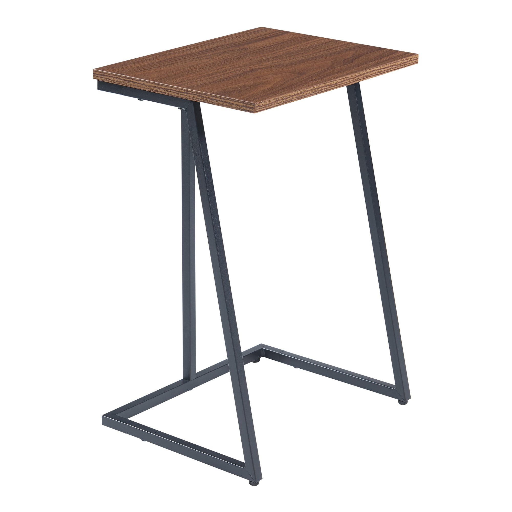 Set di 2 Tavolini Sovrapponibili Salem - Nero / Effetto Noce [en.casa]