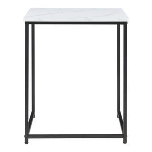 Set Trollhättan di 3 Tavolini Sovrapponibili con Piani Quadrati - Effetto Marmo Bianco [en.casa]