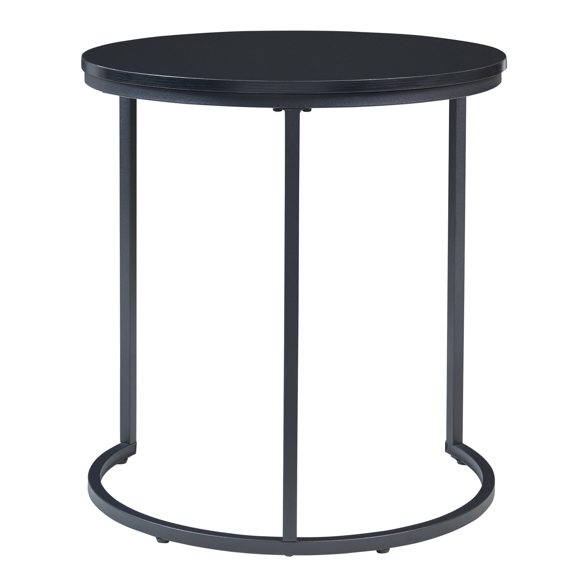 Set Ulricehamn di 3 Tavolini Rotondi Sovrapponibili - Nero [en.casa]