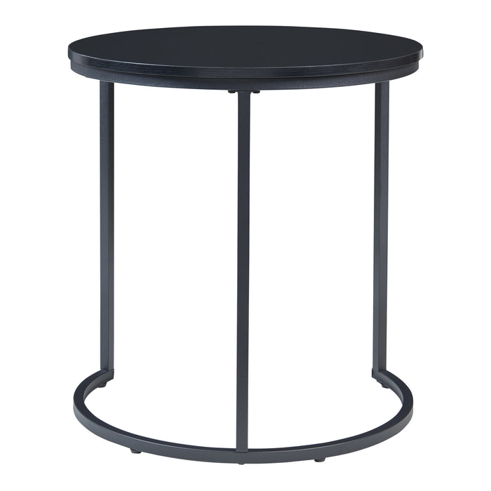 Set Ulricehamn di 3 Tavolini Rotondi Sovrapponibili - Nero [en.casa]